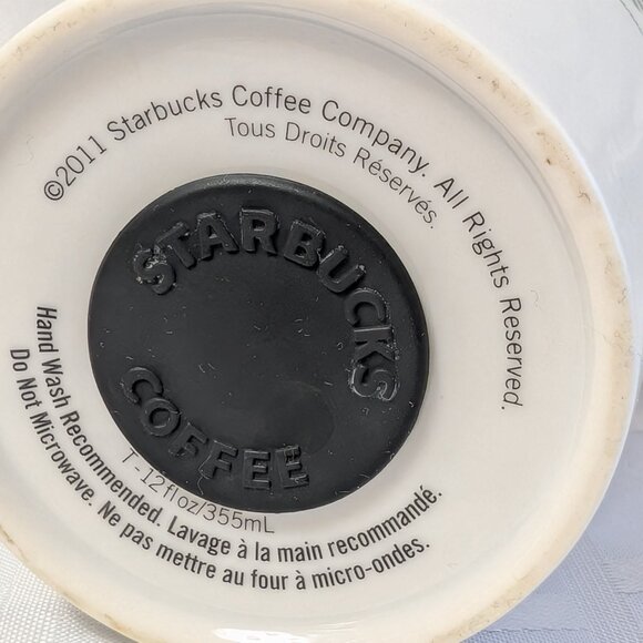 2011 STARBUCKS COFFEE COMPANY LIDDED CERAMIC TRAVEL MUG 355ML OR 12 FL OZ TEA - Picture 15 of 16